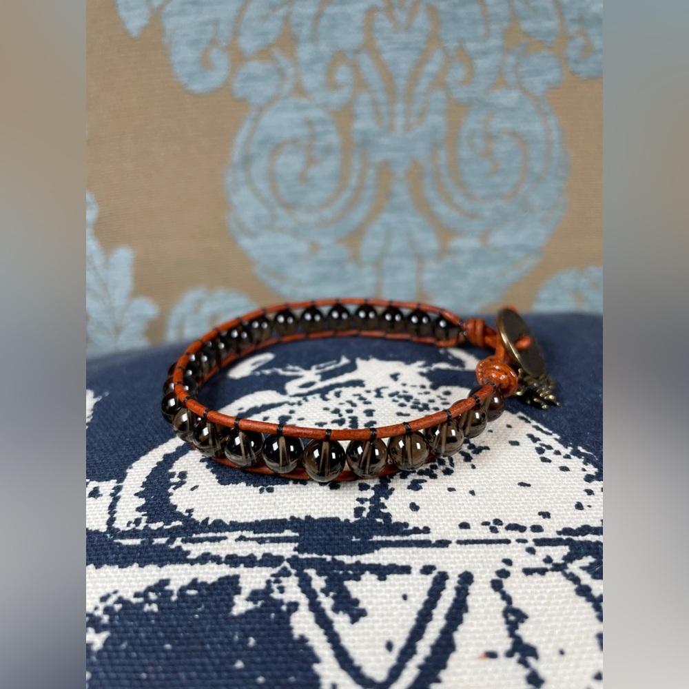 Stackable Smoky Quartz Bead Bracelet - image 2